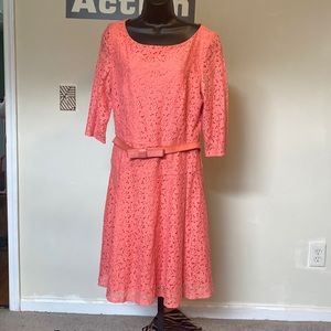 PRE-OWNED JESSICA H CORAL LACE DRESS